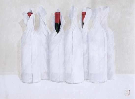 Wrapped bottles 3, 2003 (acrylic on paper)  od Lincoln  Seligman