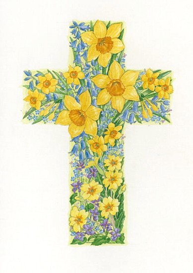 Floral Cross II, 2000 (w/c on paper)  od Linda  Benton
