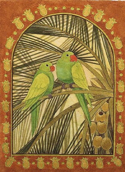 Green Parakeets od Linda  Benton