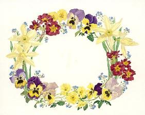 Spring Flower Oval, 1995 (w/c on paper) 