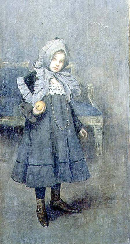Girl in a Grey Bonnet od Lino Selvatico