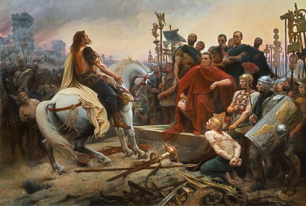 Vercingetorix throws down his arms at the feet of Julius Caesar od Lionel Noel Royer