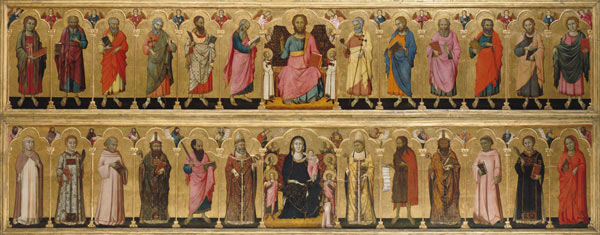 Thronender Christus mit den 12 Aposteln und Engeln od Lippo Memmi