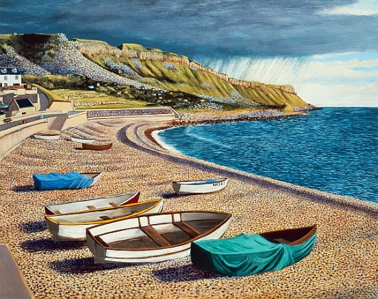 After a Storm on Chesil Beach, 2007 (oil on gessoed plywood)  od Liz  Wright