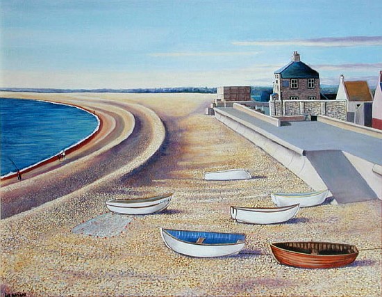 Cove House Inn and Boats, 2004 (oil on board)  od Liz  Wright