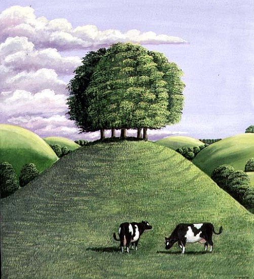Hilltop trees, 1985 (gouache)  od Liz  Wright