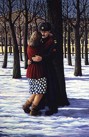 Lovers outside the Admiralty, St. Petersburg, 1990  od Liz  Wright