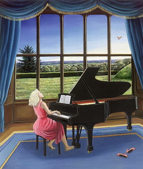 Playing Mozart (oil on canvas)  od Liz  Wright