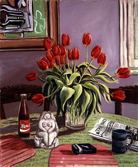 Still life of Tulips and Russian Coke, 1988  od Liz  Wright