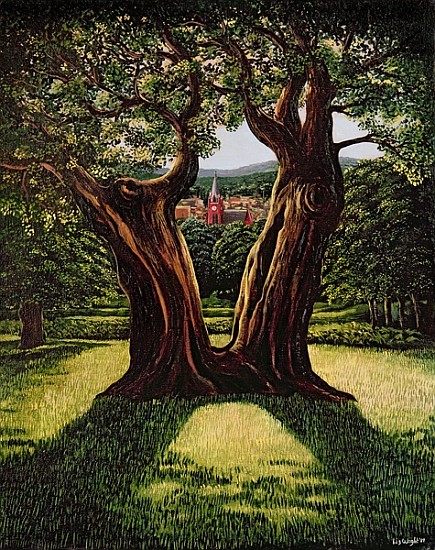 The Divided Tree, Richmond Park, 1989  od Liz  Wright