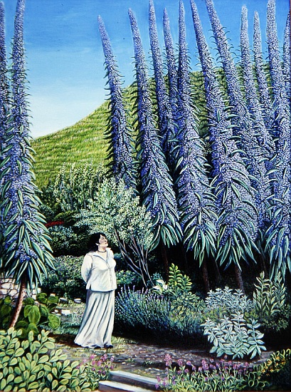 Val and her Echiums od Liz  Wright