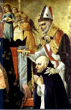 The Marriage of St Catherine of Siena, detail of St. Augustine and Dominican Beatus