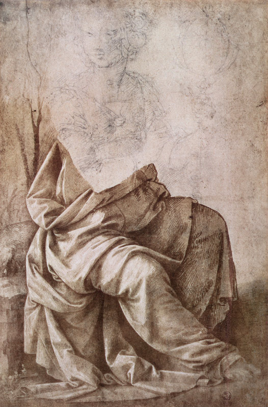 Study of a figure representing Astronomy (pen & ink with wash) od Lorenzo di Credi