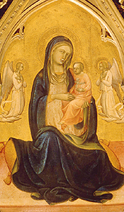 Maria mit dem Kind und Engeln (Madonna der Demut) od Lorenzo di Monaco