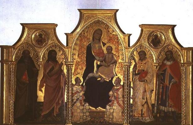Madonna and Child with St. Anthony Abbot, St. John the Baptist, St. Lawrence and St. Julian, 1404 (t od Lorenzo di Niccolo Gerini