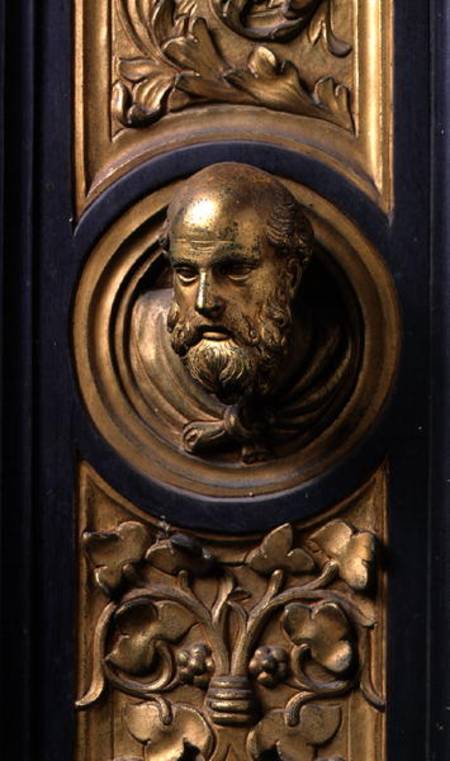 Male head, roundel from the frame of the Gates of Paradise (East doors) od Lorenzo  Ghiberti