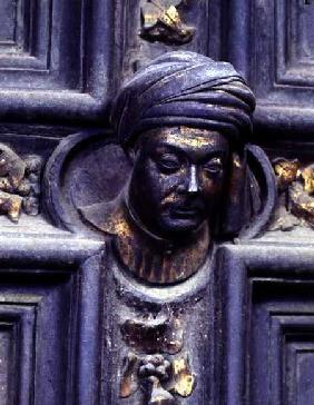 Self Portrait, fifth head from the top on the left door of the North Doors of the Baptistery of San