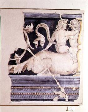 Fragment of a fresco depicting a centaur and a female figure