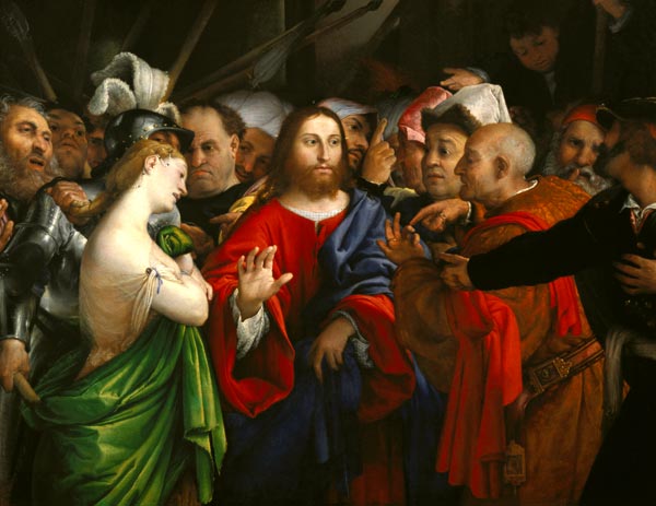 Christ and the Adulteress od Lorenzo Lotto