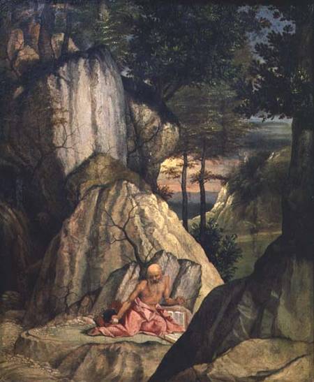 St. Jerome Meditating in the Desert od Lorenzo Lotto