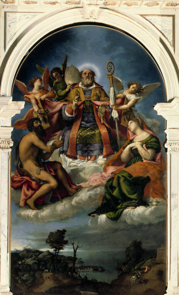 L.Lotto / St. Nicholas in glory od Lorenzo Lotto