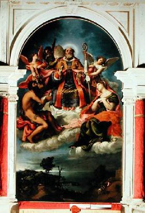 St. Nicholas in Glory with St. John the Baptist, St. Lucy and below St. George Slaying the Dragon