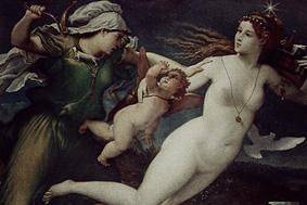 The triumph of the chasteness. od Lorenzo Lotto