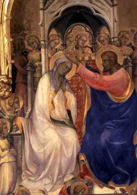 The Coronation of the Virgin, detail showing Christ crowning the Virgin od Lorenzo  Monaco