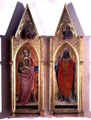 St. Catherine and St. Callixtus (tempera on panel) od Lorenzo  Monaco