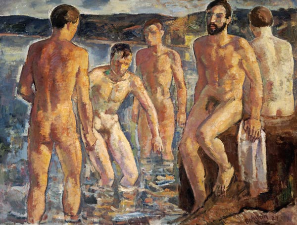 Men taking a bath od Lothar Bechstein