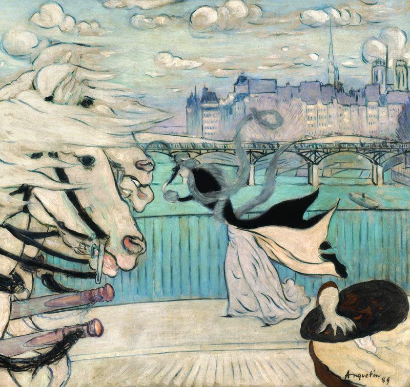 The gust of wind on the Seinebrücke od Louis Anquetin