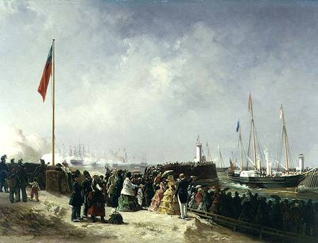 The Departure of the Steam Packet at Boulogne od Louis Bentabole