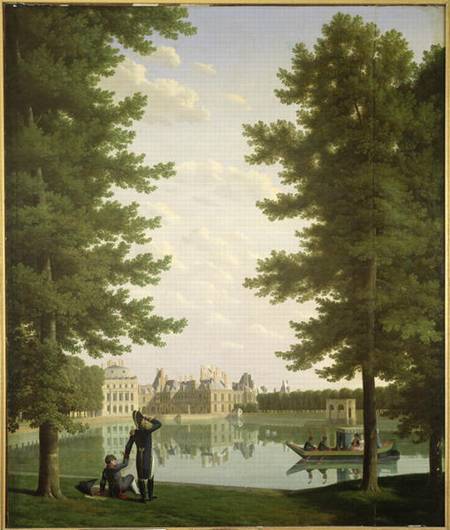 Napoleon I (1769-1821) and Marie-Louise (1791-1847) on the Carp Pond at Fontainebleau od Louis Bidauld