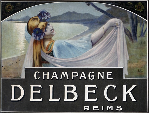 Advertisement for Champagne Delbeck, printed by Camis, Paris, c.1910 (colour litho)  od Louis Chalon