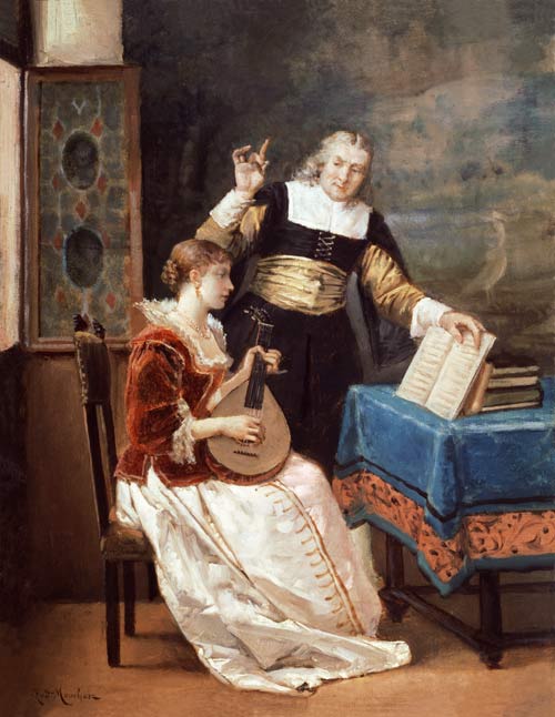 The Music Master od Louis Claude Mouchot