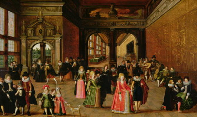 A Ball During the Reign of Henri IV (oil on panel) od Louis de Caullery