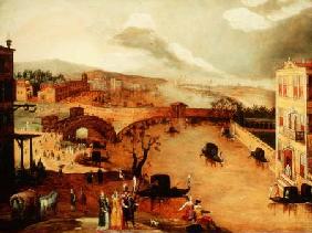 Scene Galante in a River Landscape (panel)