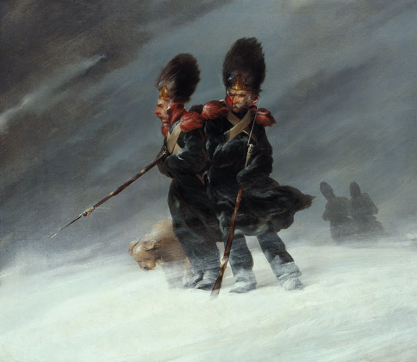 Grenadiers in the snow od Louis Ferdinand von Rayski