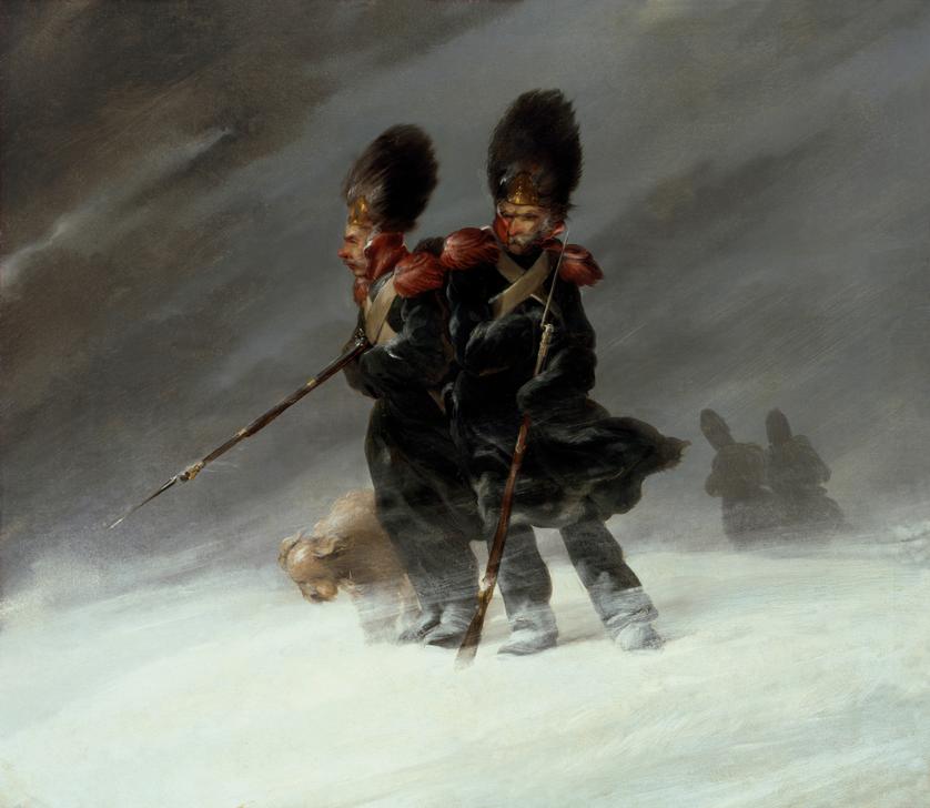 Grenadiers in the Snow od Louis Ferdinand von Rayski