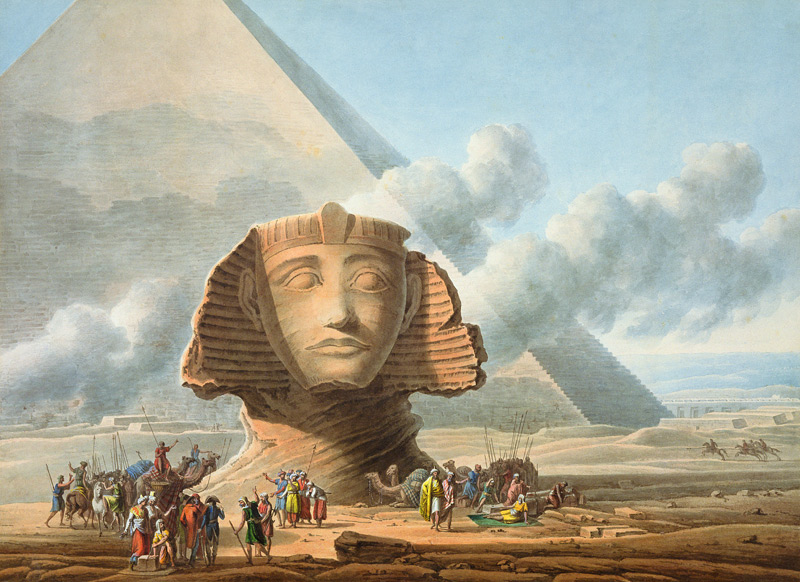 View of the Head of the Sphinx and the Pyramid of Khafre od Louis Francois Cassas