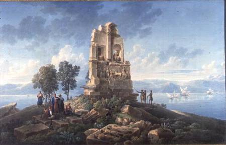 Grand Tourists at the Monument of Philopappos, Greece od Louis Francois Cassas