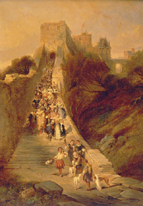 Auszug aus dem Schloss. od Louis Gabriel Eugène Isabey