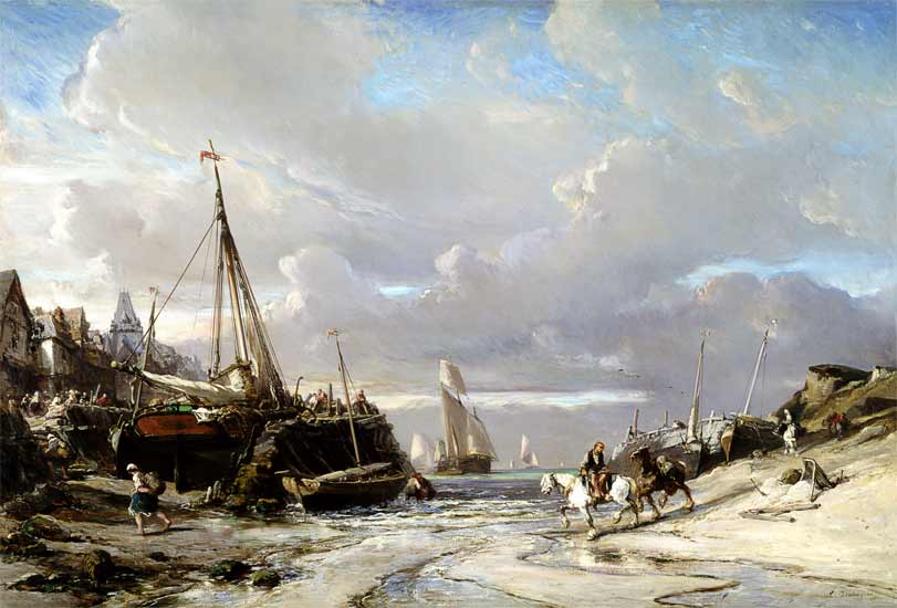 Port en Bretagne od Louis Gabriel Eugène Isabey