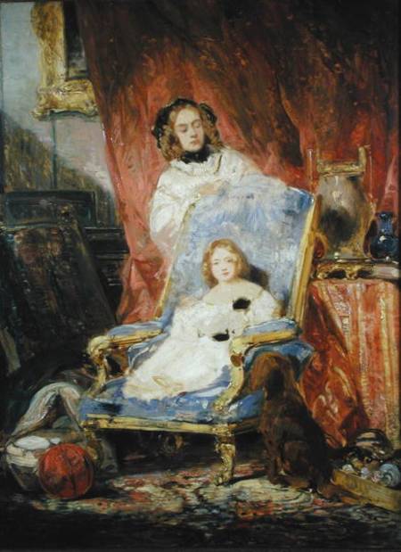 Madame Eugene Isabey and her Daughter od Louis Gabriel Eugène Isabey