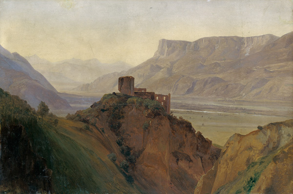Die Ruine Brunnenburg mit dem Etschtal od Louis Gurlitt