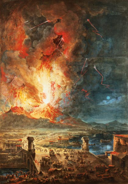 The Great Eruption of Mt. Vesuvius od Louis Jean Desprez