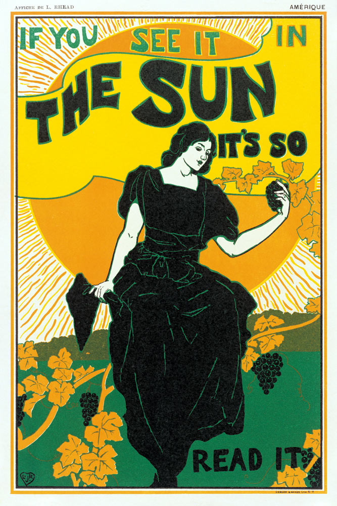 Poster advertising 'The Sun' newspaper od Louis John Rhead