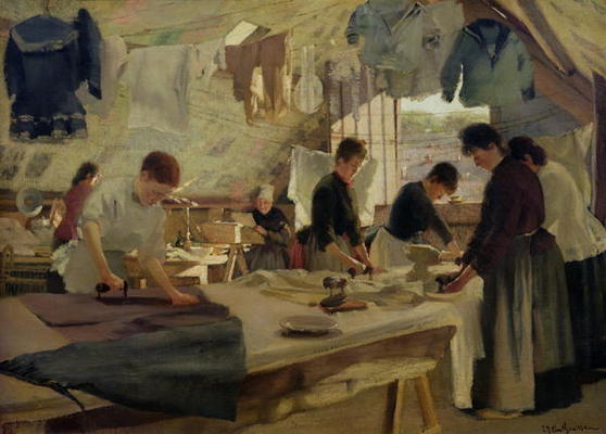 Ironing Workshop in Trouville, 1888 (oil on canvas) od Louis Joseph Anthonissen