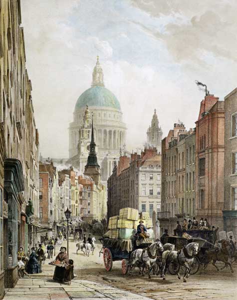 St. Paul's from Fleet Street od Louis Jules Arnout