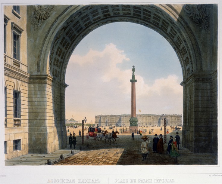 The Palace Square. View from the Arch of the Main Army Headquarters od Louis Jules Arnout